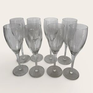 Lenox Allegro Optic Clear Glass Champagne Flutes Set of 8